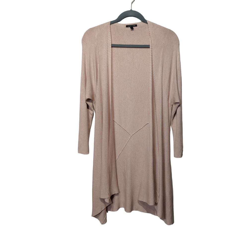 41Hawthorn Plus Sz 2X Pink Long Line Cardigan Sweater Open Front 3/4 Sleeve